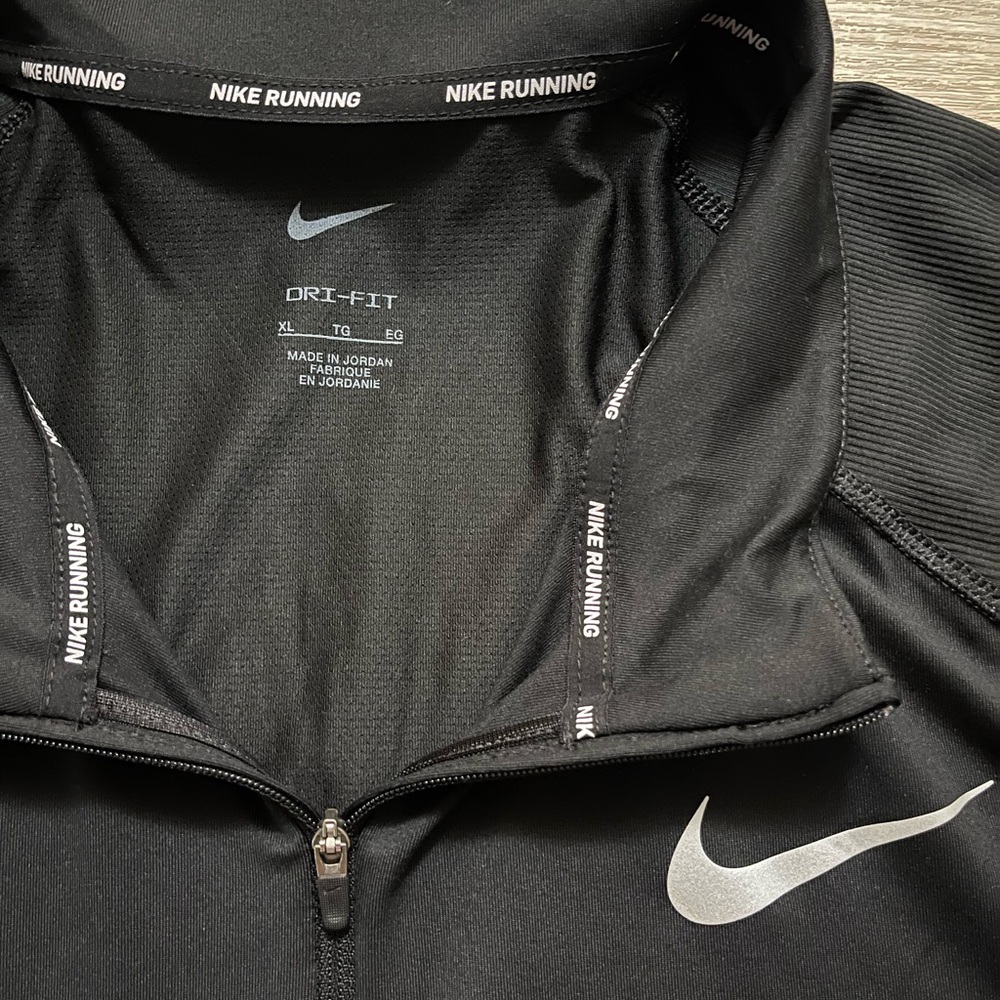 Nike Solid Black Quarter Zip Running Jacket - image 3